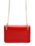Kožená malá dámská crossbody kabelka na řetízku petrolejová modrá
