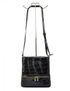Kožená dámská crossbody kabelka v kroko designu tmavě hnědá