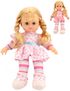 Panenka mrkací soft hadrová 35cm textilní s copánky 2 druhy