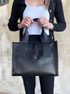 Elegantní větší černá dámská kabelka do ruky S684 GROSSO