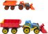 Traktor barevný bagr s vlekem a lžící na písek 2 barvy plast v síťce