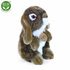 plyšový zajíc hnědý stojící , 18 cm