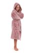 Dětský župan s kapucí huňatý pudrová