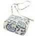 Kožená malá dámská crossbody kabelka s motivem květin