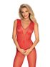 Žhavé body N112 bodystocking red - Obsessive