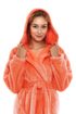Krátký župan s kapucí Lilly extra one size lososový 33 20 2251