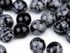 Minerálové korálky Obsidián vločkový Ø8 mm balení 40 kusů