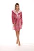 Krátký dámský župan s kapucí Flora Antique Pink