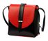Kožená moderní malá dámská crossbody kabelka černá / červená