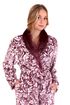 Flora Mauve Wine - Dámský Župan s Límcem - Model 25 56 4803
