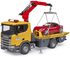 BRUDER 03552 Auto Scania Super 560R odtahovka + roadster na baterie Světlo Zvuk