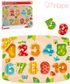 Baby čísla na desce puzzle vkládací s úchyty 10 dílků pro miminko