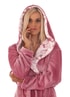 Krátký dámský župan s kapucí Flora Antique Pink