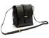 Kožená moderní malá dámská crossbody kabelka černá