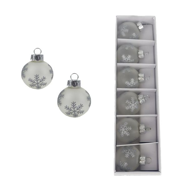 Vánoční ozdoba 6 ks, S0546 - dia 4 cm,25.5×6.8×4.5 cm