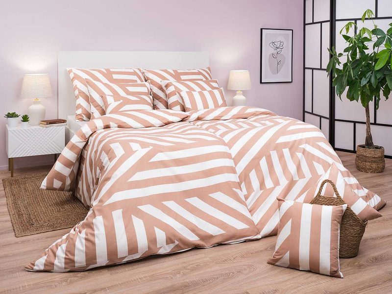 Bavlněné povlečení Zebra světle hnědé 140x200, 70x90 cm