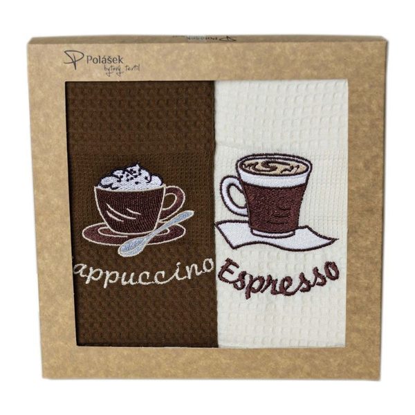 Polášek Dárková sada vaflových vyšívaných utěrek Bavlna, 2 ks set 10