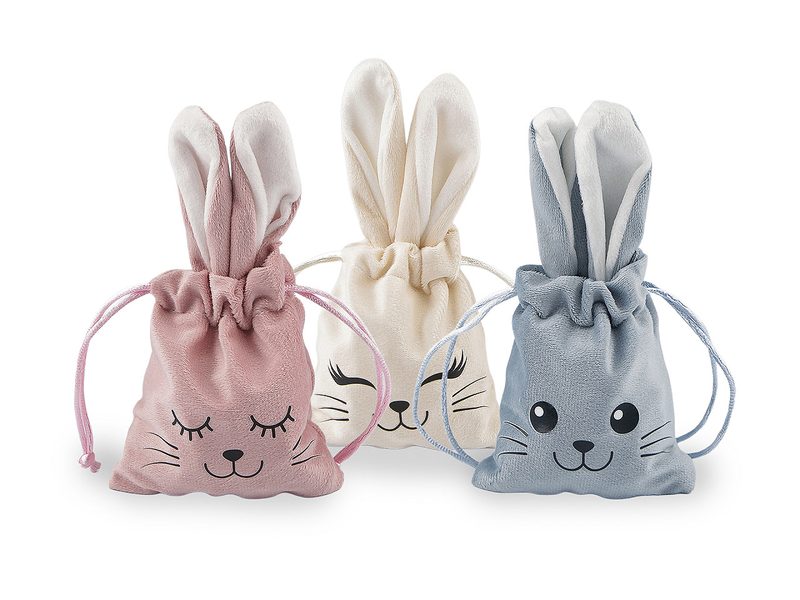 Dárkový pytlík zajíček 9x16 cm sametový