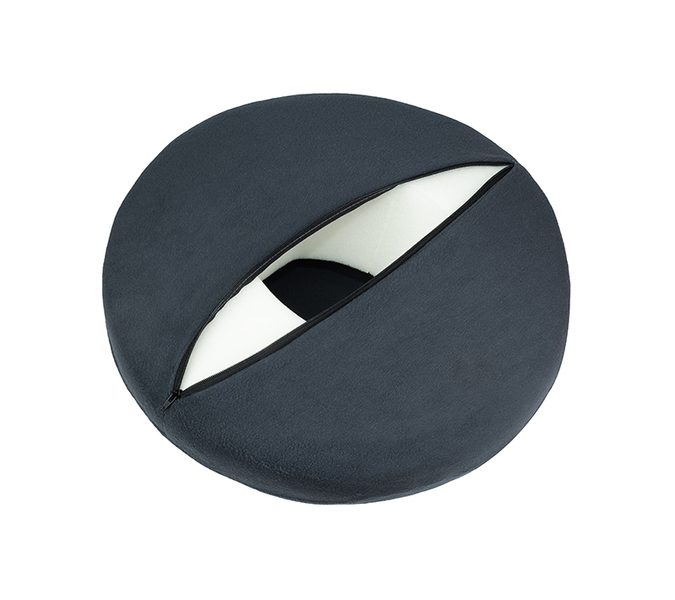 Povlak na sedák anatomický z Líné - Visco pěny - POUZE POVLAK Grafitová 48/947 průměr 40 cm, výška 10 cm