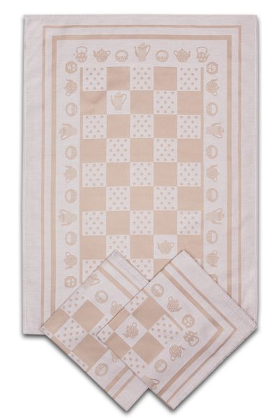 Utěrka Extra savá 50x70 Konvička/ puntík béžová - 3 ks