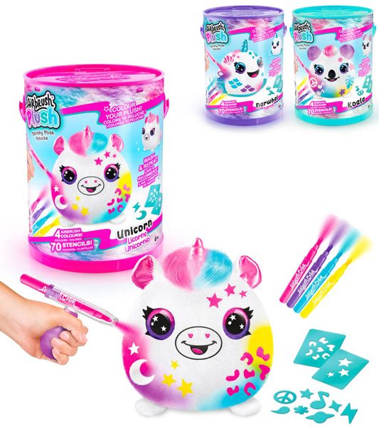 EP Line Airbrush Squish Pals Paint Can set plyšák k vybarvení 3 druhy
