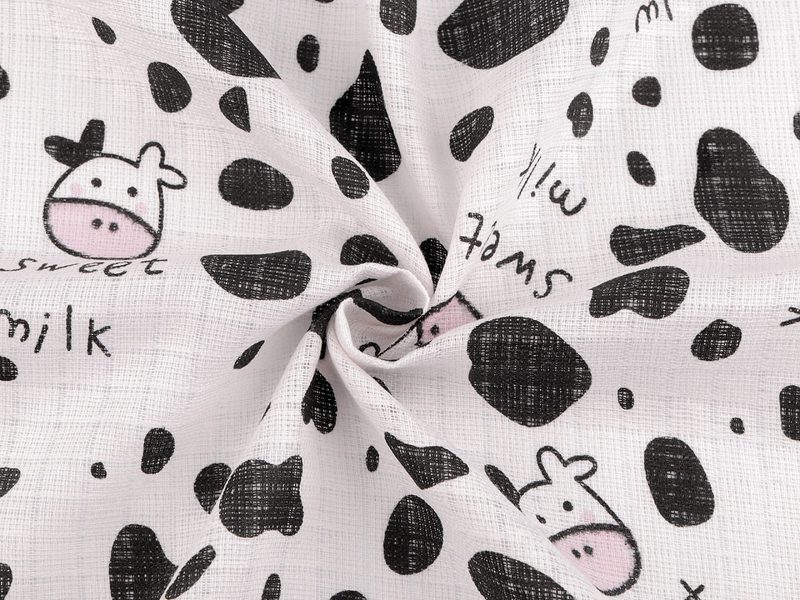Bavlněná plenkovina / mušelín kravička METRÁŽ