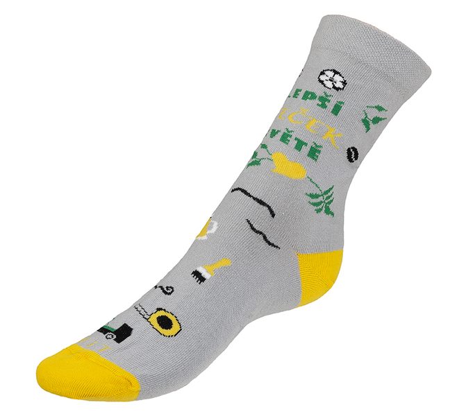 Ponožky Nejlepší dědeček na světě Šedá,Žlutá,Zelená Nejlepší dědeček na světě