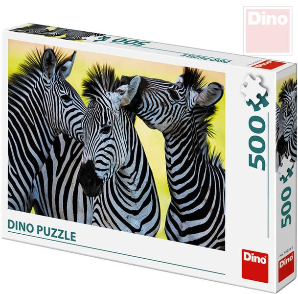Puzzle XL 500 dílků Tři zebry foto 47x33cm skládačka v krabici