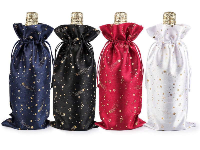 Vánoční dárkový pytlík na láhev 15x33 cm