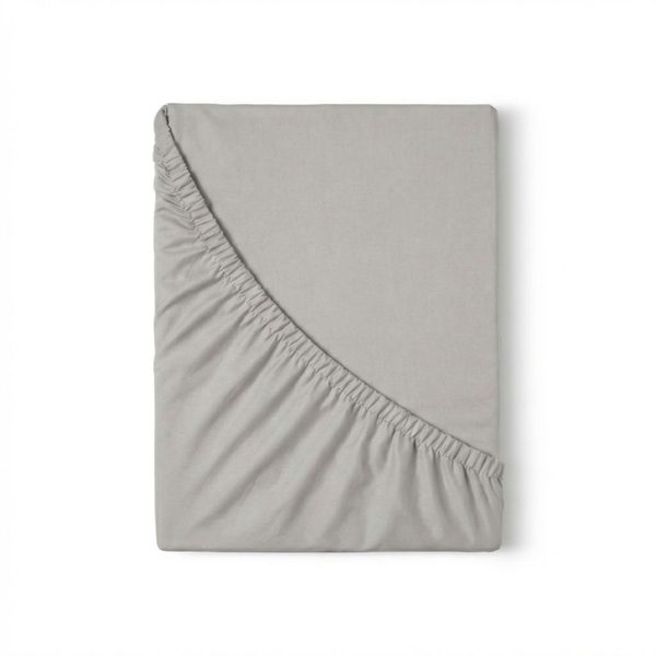 Saténové prostěradlo s gumou světle šedé