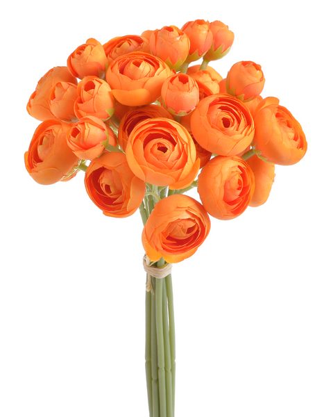 Kytice umělého pryskyřníku světle oranžová