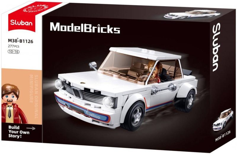 SLUBAN Model Bricks Auto klasický vůz 2002 277 dílků + 1 figurka STAVEBNICE