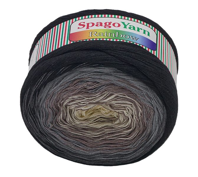 Příze SpagoYarn Rainbow Smetanová,Hnědá,Šedá,Černá 2 250g / 1000 m