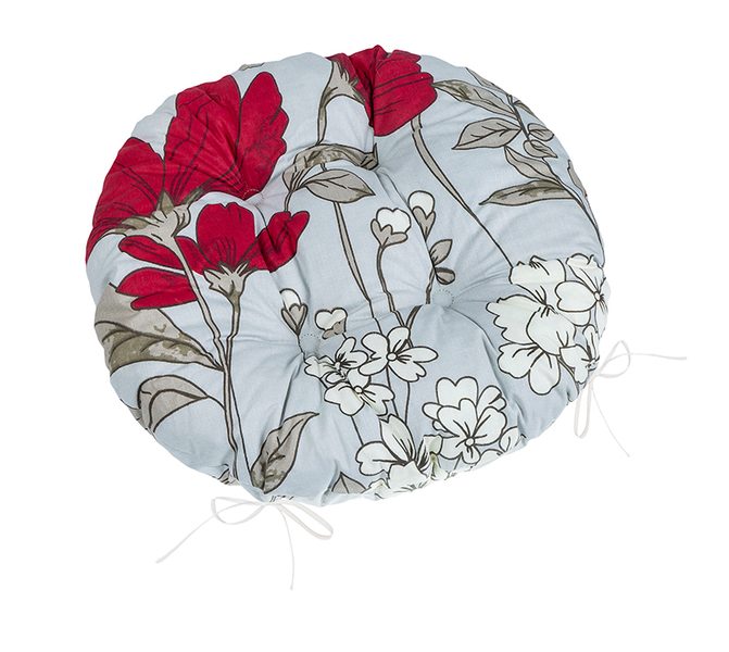 Sedák Adéla prošívaný kulatý Šarlatová,Šedá,Béžová 62/252