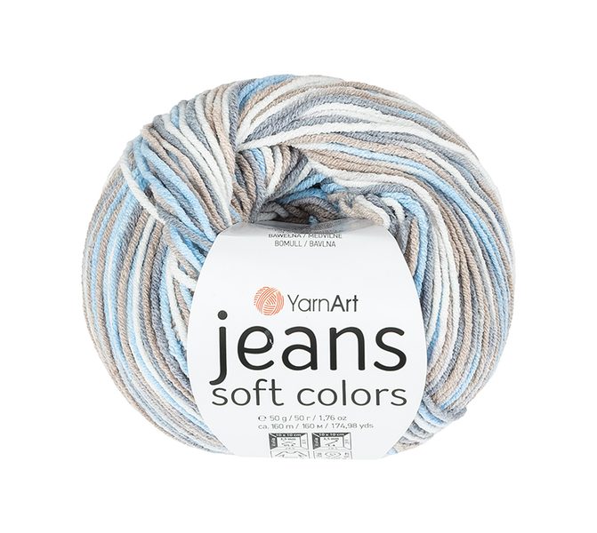 Příze JEANS Soft Colors Béžová,Modrá 6210