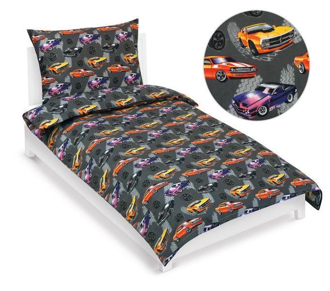 Povlečení bavlněné Junior Šedá,Žlutá,Černá,Fialová 90/093 140x200, 70x90 cm