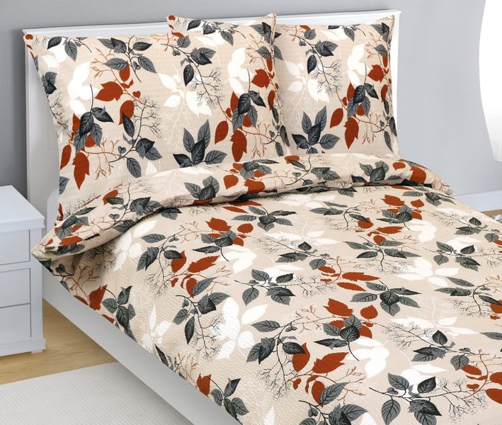 Povlečení krepové Oranžová,Šedá,Béžová 80/807