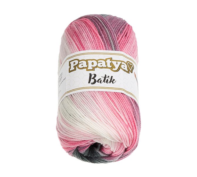 Příze PAPATYA BATIK Bílá,Šedá,Růžová 554-21 100g / 360 m
