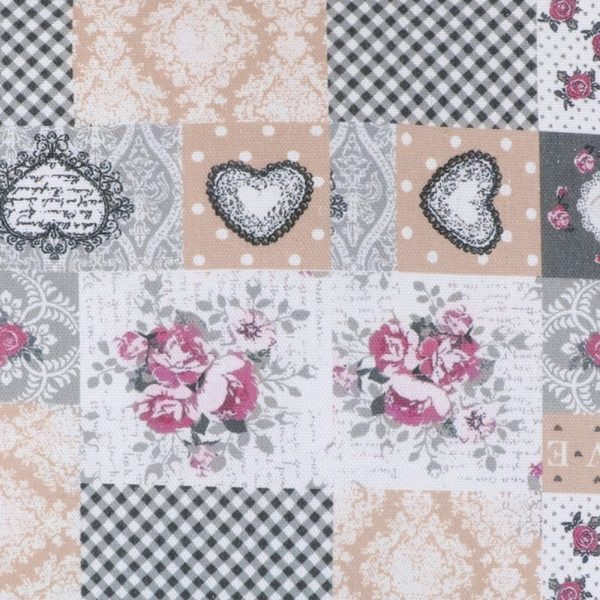 Látka - Dita Šedá,Béžová,Vínová 48/408 šířka 140 cm