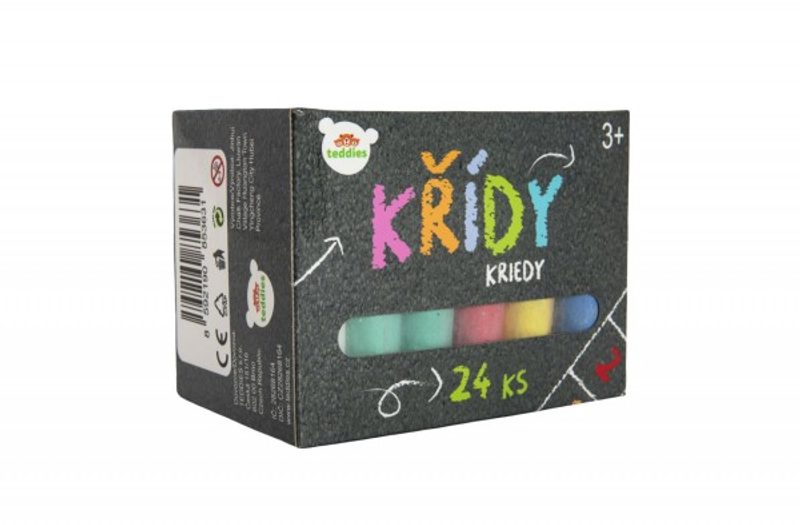 Křídy barevné chodníkové 24ks v krabičce 15x11x10cm