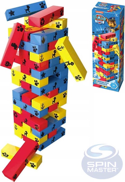 Hra vratká věž Jenga Tlapková Patrola set 48 kostek v krabici