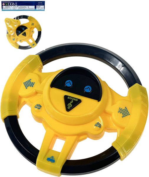 Volant smajlík dětský zvukový žlutý s přísavkou na baterie Zvuk