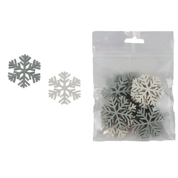 Vločka, 12 ks D7419 - 4 × 4 × 0.3 cm