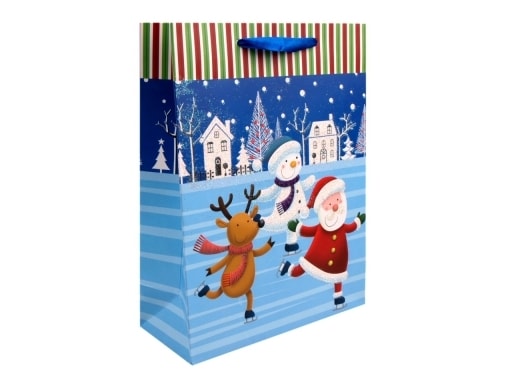 Dárková taška 18x24 cm vánoční s glitry