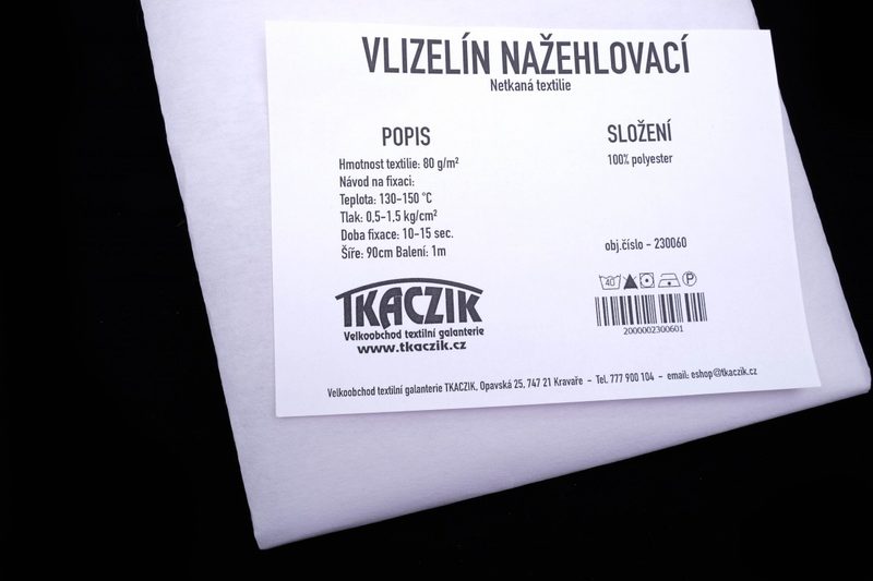 Vlizelín nažehlovací 80g/m šíře 90cm