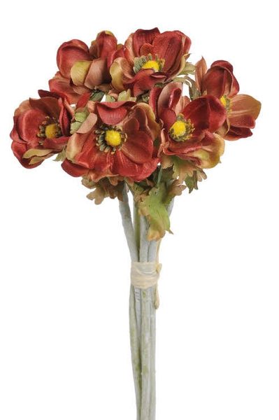 Kytice sasanek anemon 6ks - hnědá - podzim