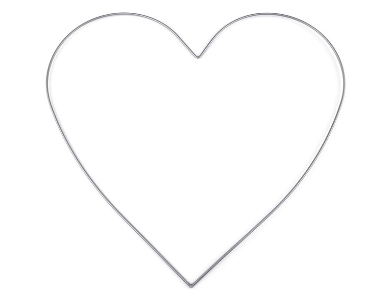 Kovové srdce na lapač snů / k dekorování 31x33 cm