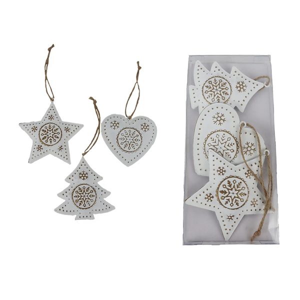 Vánoční dekorace k zavěšení, 3 ks K4378 - 19 × 9 × 1.5 cm