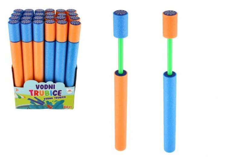 Vodní trubice pěnová 38cm 2 barvy 24ks v boxu