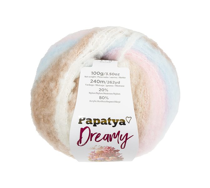 Příze PAPATYA DREAMY Růžová,Modrá,Bílá 01 100g / 240 m